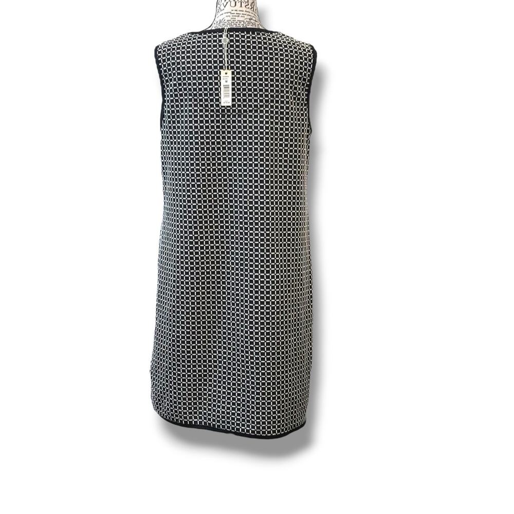 Max Studio Black Check Cotton Knit Sleeveless Sheath Dress $118 Retro NWT Size M - Picture 5 of 7